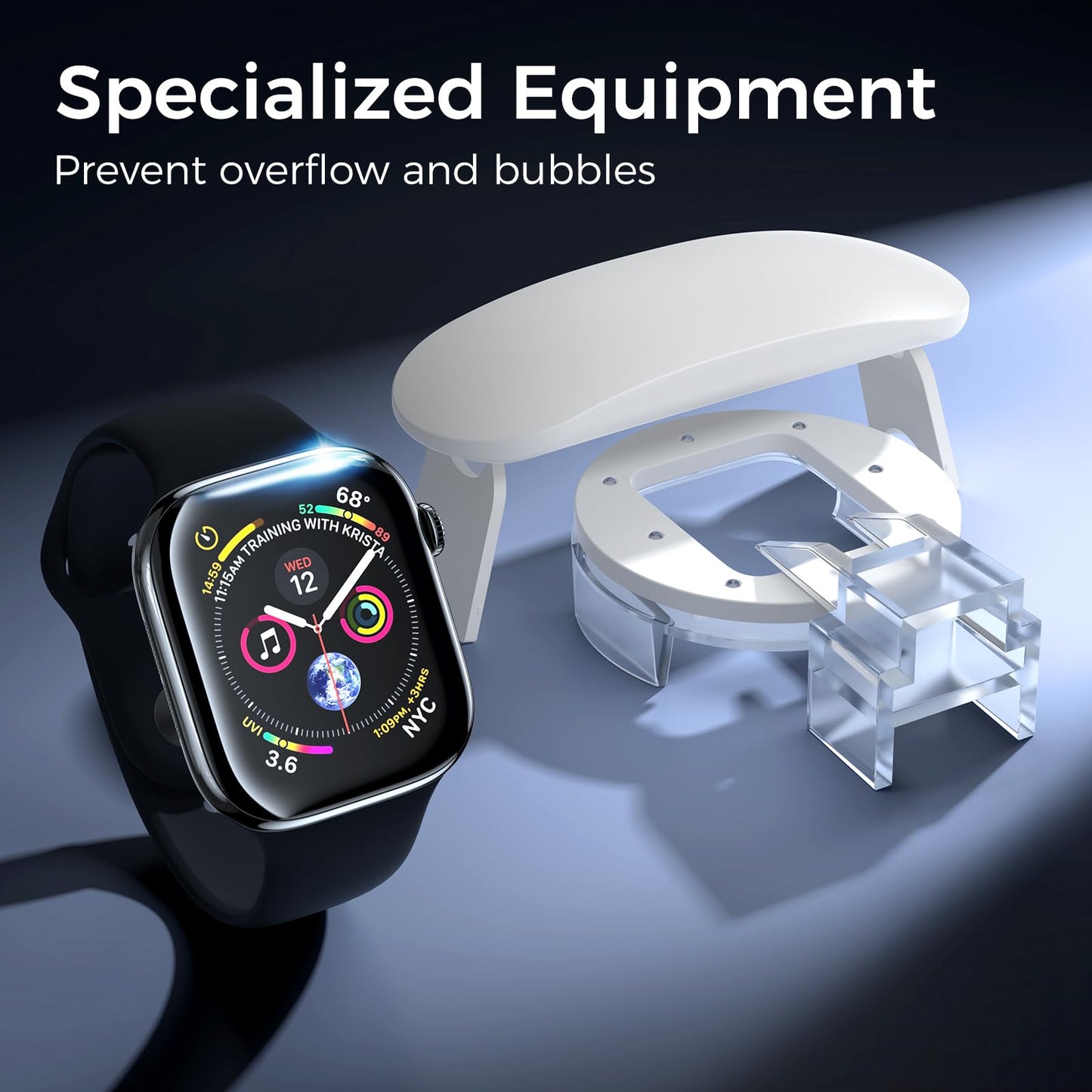Kopration Screen Protector for Apple Watch Series 10 46mm,Tempered Glass Curved Full Coverage Watch Screen Protector, Bubble Free Screen Protector