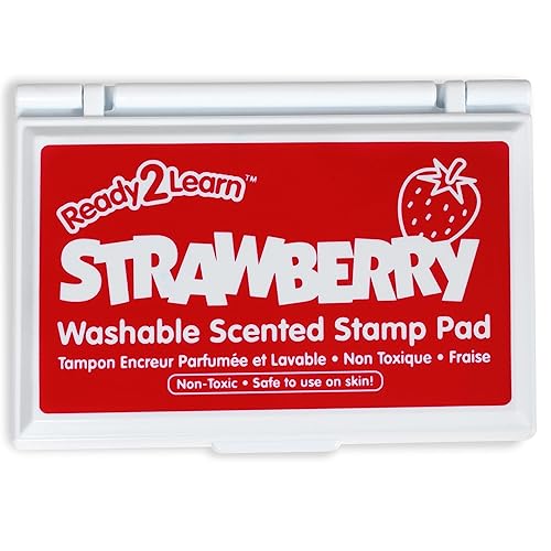 READY 2 LEARN Scented Stamp Pad | Strawberry | Red | Non-Toxic | Fade Resistant | Fun Art Supplies for Kids