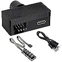 4 Pin 12V PWM Fan Controller with Type C Interface and 4Pin 5 Way PC Fan Splitter Hub,0-100% DC Speed Adjustment (Style1)