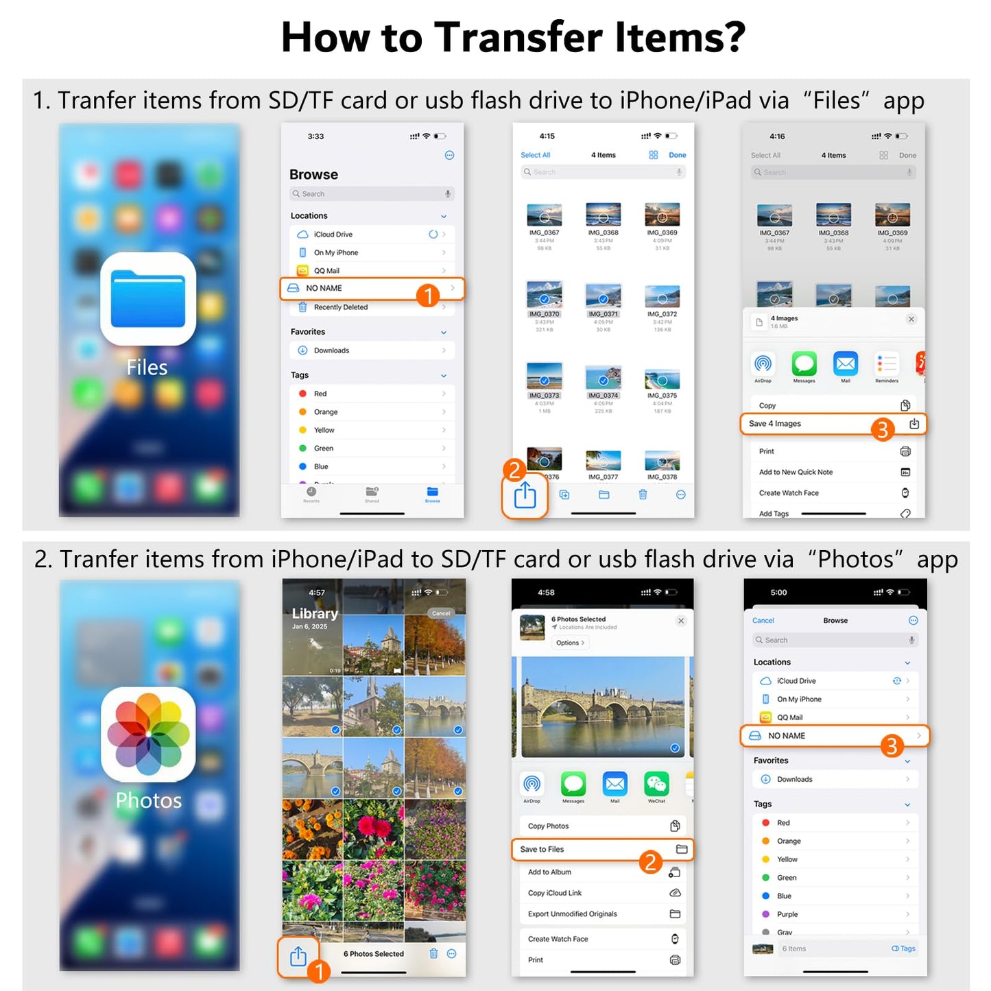 USB C SD Card Reader for iPhone 17/16/15, AIDOUBARA Memory Card Reader with SD Micro SD and USB Port, Digital Camera Adapter Compatible with iPad