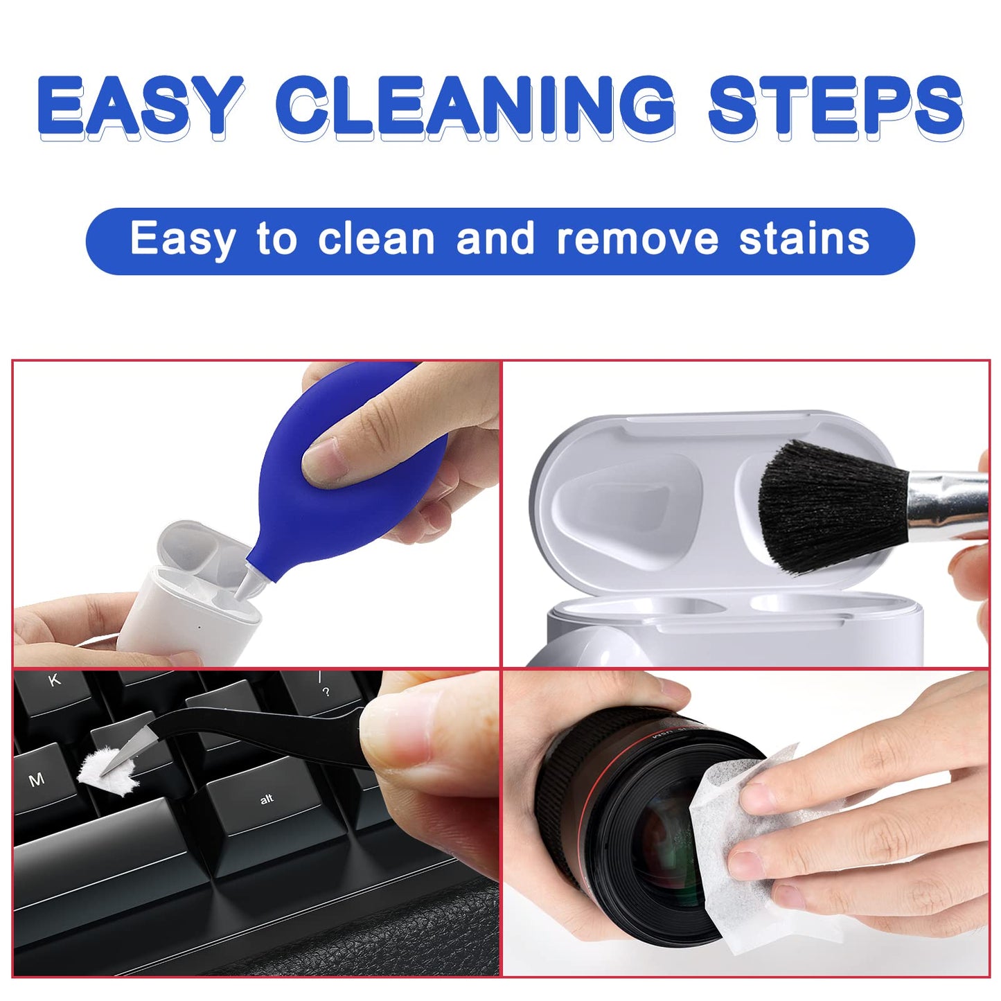 Cell Phone Cleaning Kit, Speaker Cleaner for iPhone, Charging Port Cleaning Tool, Electronic Cleaning kit, Compatible with Airpods Earbuds Camera USB