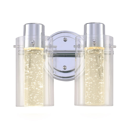 Ultralux Bubble Glass Integrated LED Vanity Light - Wall Mounted, TRIAC Dimmable 12W, 3000K Bathroom Sconce - Energy Efficient Modern Bathroom Light