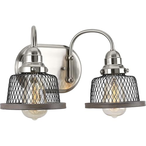 Progress Lighting P300043-009 Tilley Two-Light Bath and Vanity, Brushed Nickel