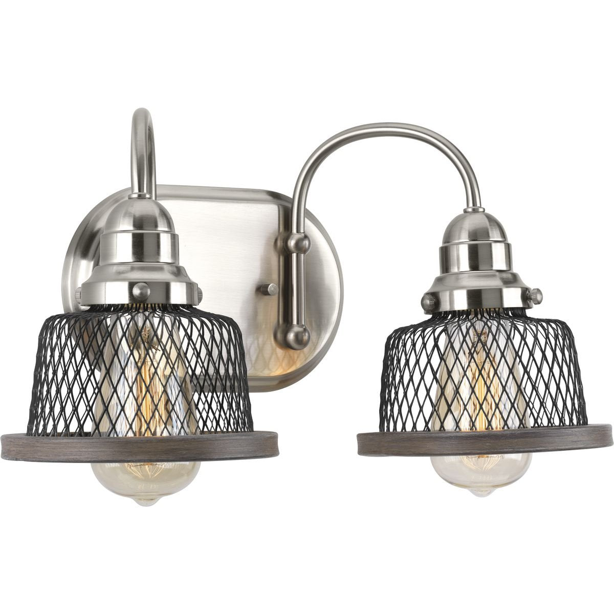 Progress Lighting P300043-009 Tilley Two-Light Bath and Vanity, Brushed Nickel