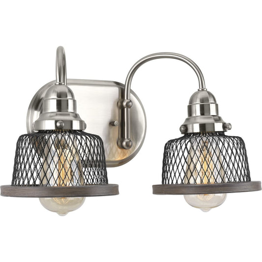 Progress Lighting P300043-009 Tilley Two-Light Bath and Vanity, Brushed Nickel