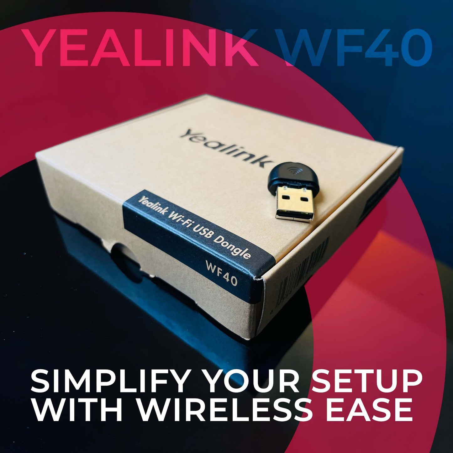 Yealink WF40 USB Wi-Fi Dongle Adapter for Desk Phones - Compatible Phone Models - T46U, T48U,T43U, T44U, T42U, T46S, T48S, T42S,T41S, T53, T52S, T27G