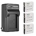 Kastar 3-Pack Battery and AC Wall Charger Replacement for VJIANGER 4K Digital Camera, 4K WiFi Digital Camera, 1080P Camcorder, 1080P Video Camera, 4K