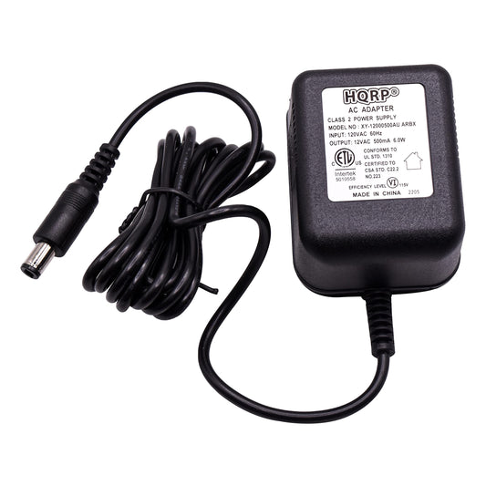 HQRP AC Adapter Compatible with Roland ME-6 ME-6B MX-10 NS-50 PQ-50 SC-33 TD-5 TU-50, Power Supply Cord, 12V AC, ETL Listed