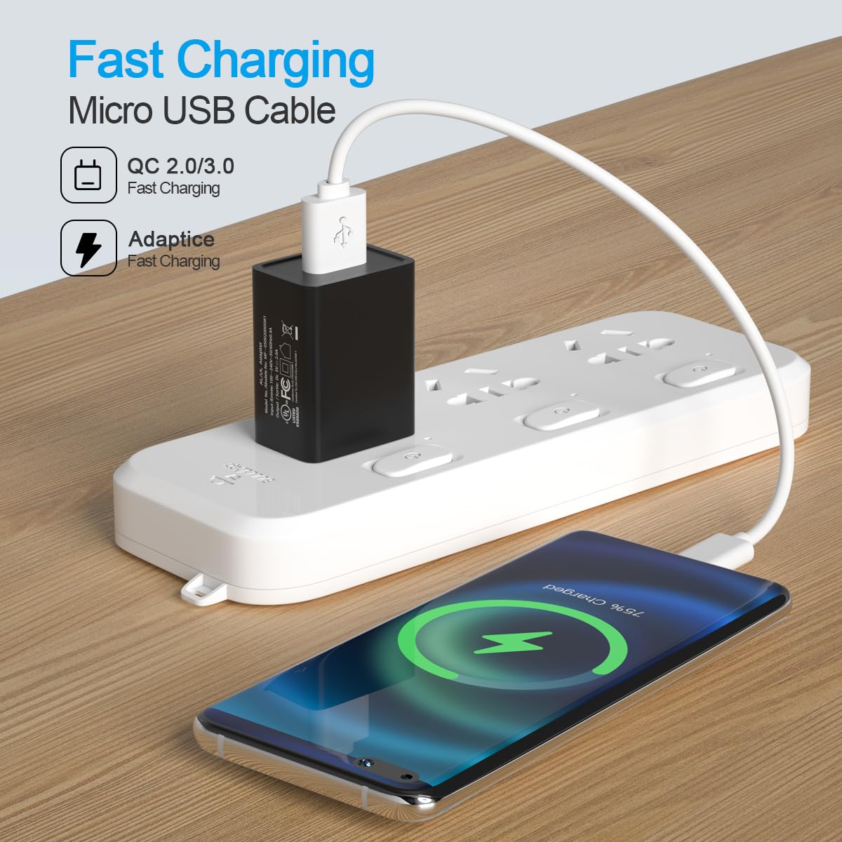 Short Micro USB Cable,Android Charger Compatible with Fire Stick,for Roku Stick,PS4.Fast Charging Cord for Kindle Tablet,for Bose SoundLink