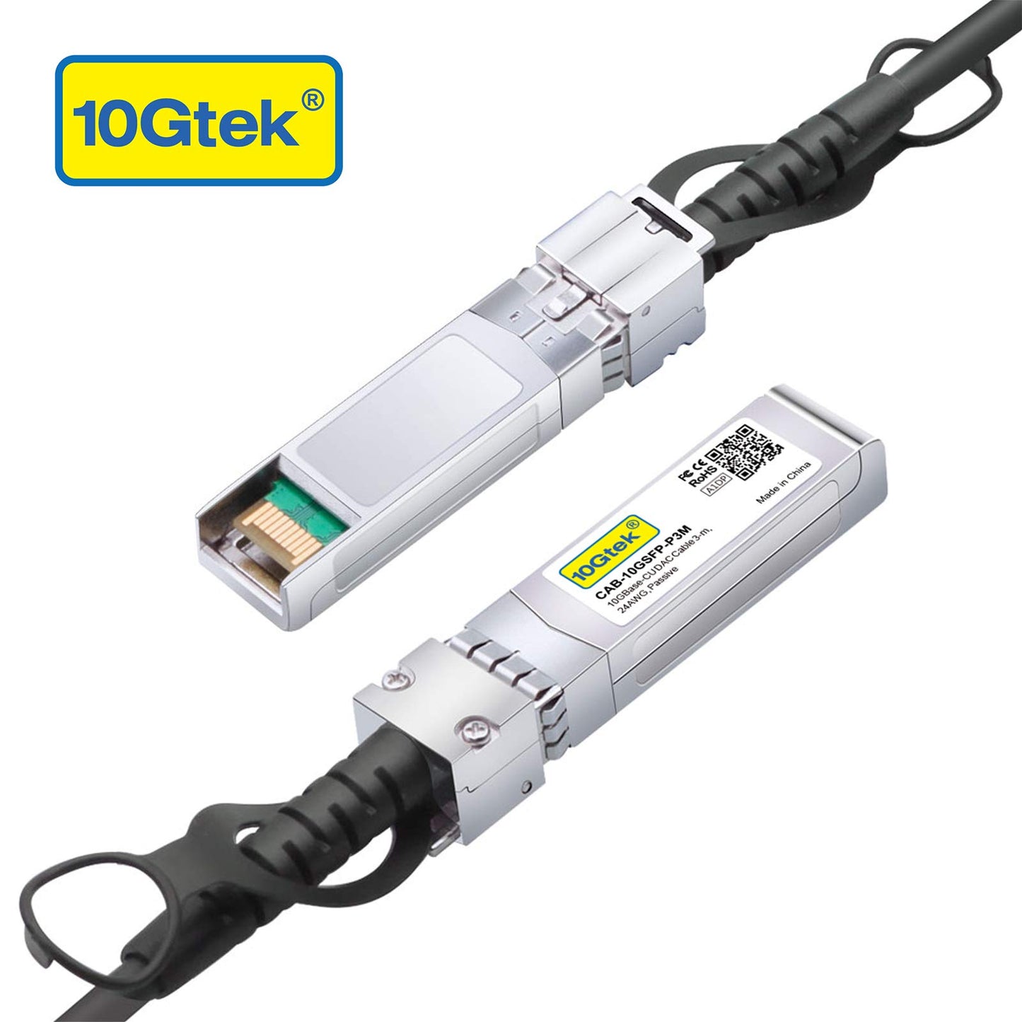 10Gtek SFP+ DAC Twinax Cable - 10GBASE-CU Passive Direct Attach Copper SFP Cable for Cisco SFP-H10GB-CU3M, Ubiquiti UniFi UC-DAC-SFP+, Meraki