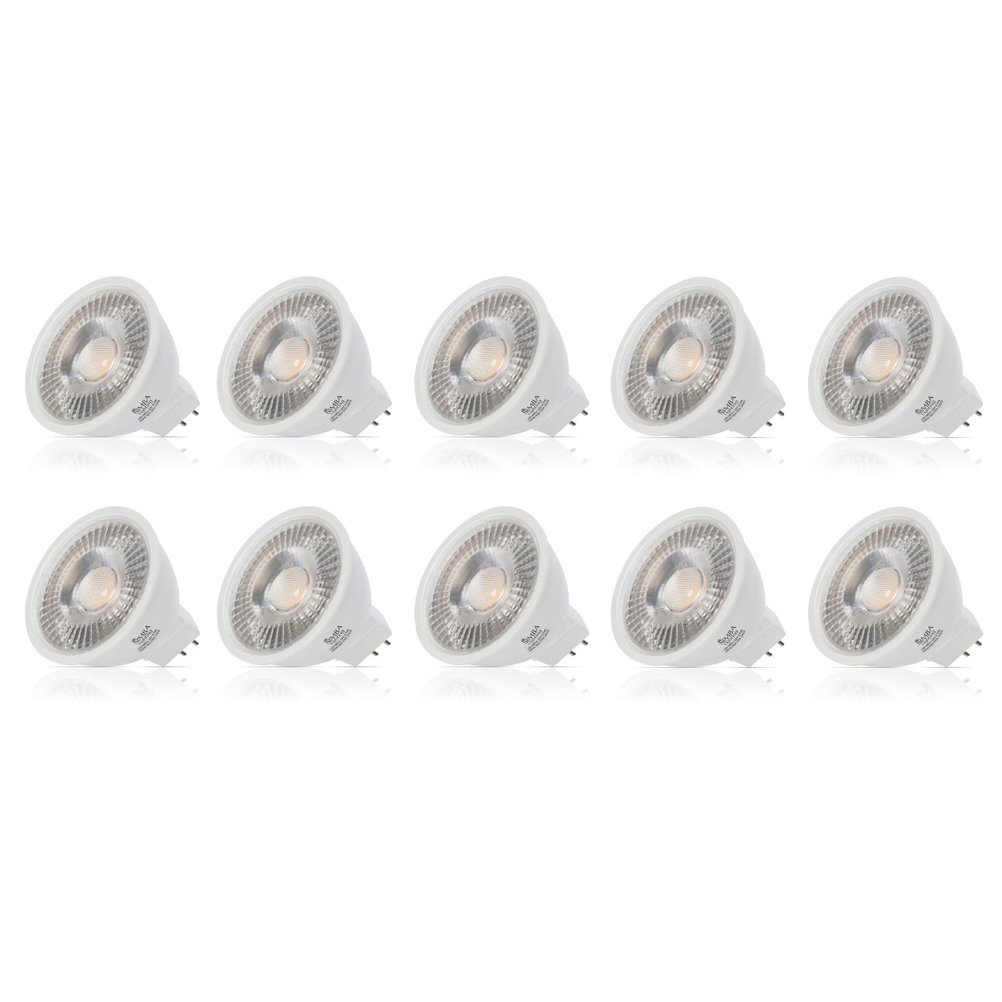 Simba Lighting LED MR16 3.5W 12V Light Bulb GU5.3 Bipin Base 5000K, 10 Pack