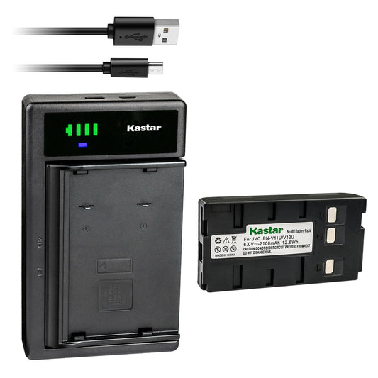 Kastar 1-Pack Battery and Smart USB Charger Replacement for JVC XM-D1BK GR-DVA1 GR-DVA1U GR-DVF1 GR-DVF10 GR-DVF10U GR-DVF20 GR-DVF20U GR-DVF25