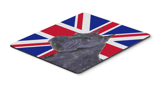 Caroline's Treasures SS4965MP Schnauzer with English Union Jack British Flag Mouse Pad, Hot Pad or Trivet for Home Office Gaming Working Computers