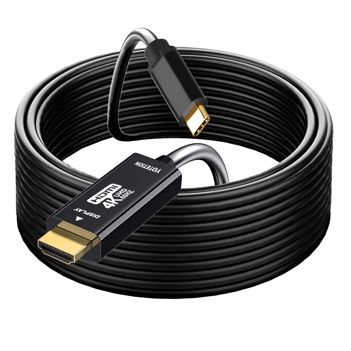 USB C to HDMI Cable 25FT 4K60HZ,USB Type C to HDMI Adapter, Thunderbolt 3/4 to HDMI Cable Compatible with Galaxy S22 /S20, MacBook Pro/Air 2020, iPad