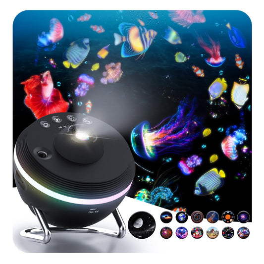 Galaxy Projector, Star Projector with Meteor & 4 Varicolored Lighting Effects, Jellyfish Projector Night Light Space Starry Sky Projector for Bedroom