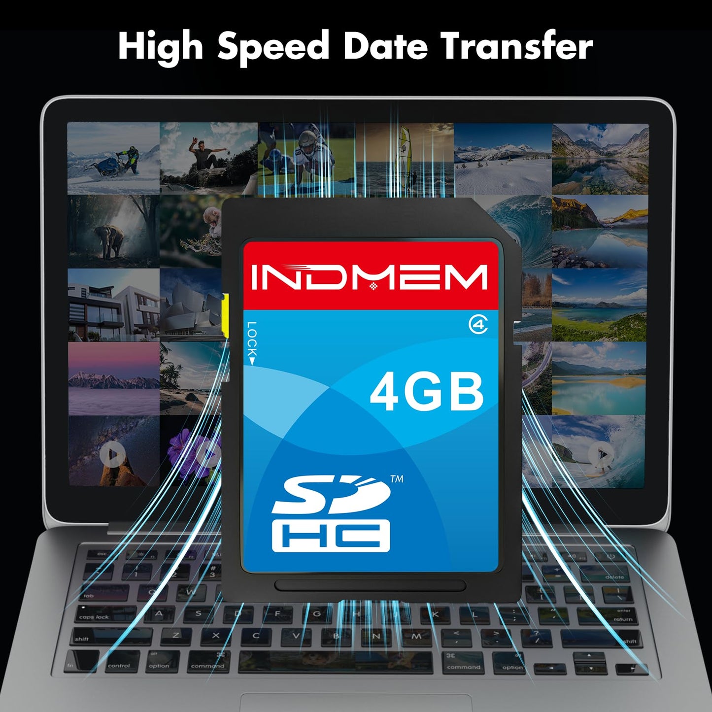 INDMEM SD Card 4GB 5 Pack SDHC Class 4 Flash Memory Card 4 GB Digital Camera Cards