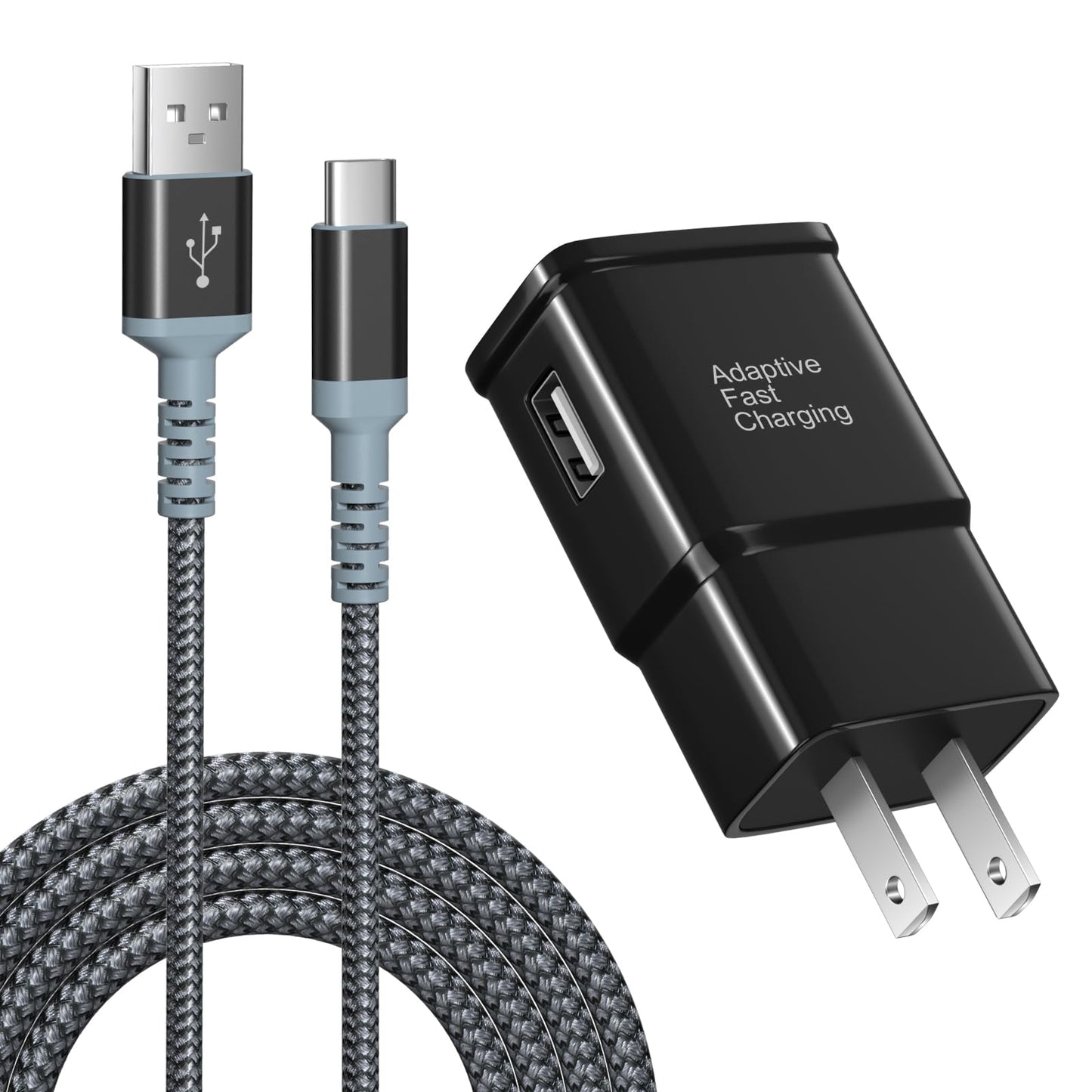 Adaptive Fast Charging Wall Charger with USB C Cable 10Ft, Excgood Fast Charger Power Adapter USB Type C Cable Fast Charging Compatible with Galaxy