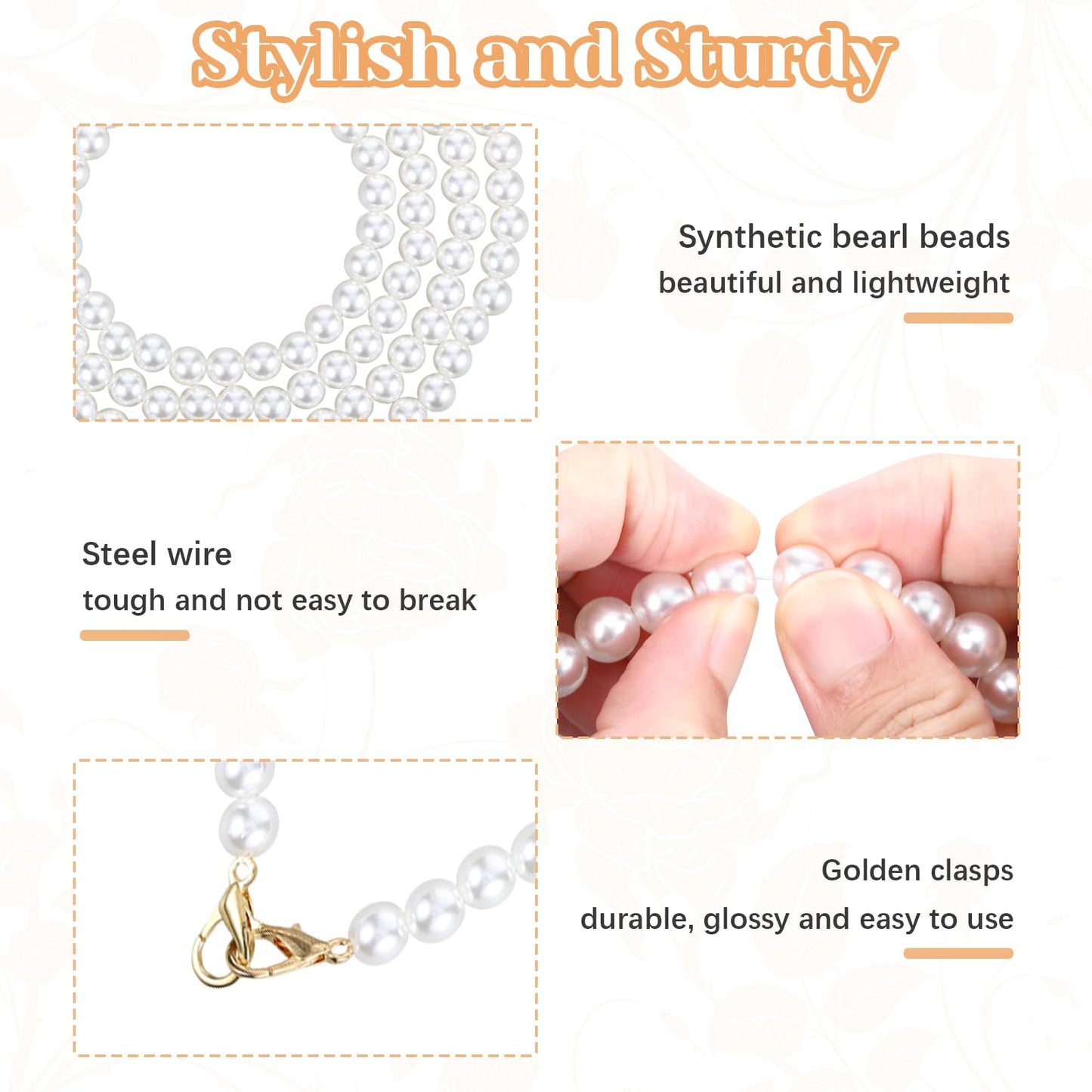 2 Pcs Pearl Phone Lanyard Crossbody, Beaded Pearl Crossbody Phone Strap, Anti-Theft Detachable Pearls Cell Phone Lanyard Wrist Strap, Pearls Phone