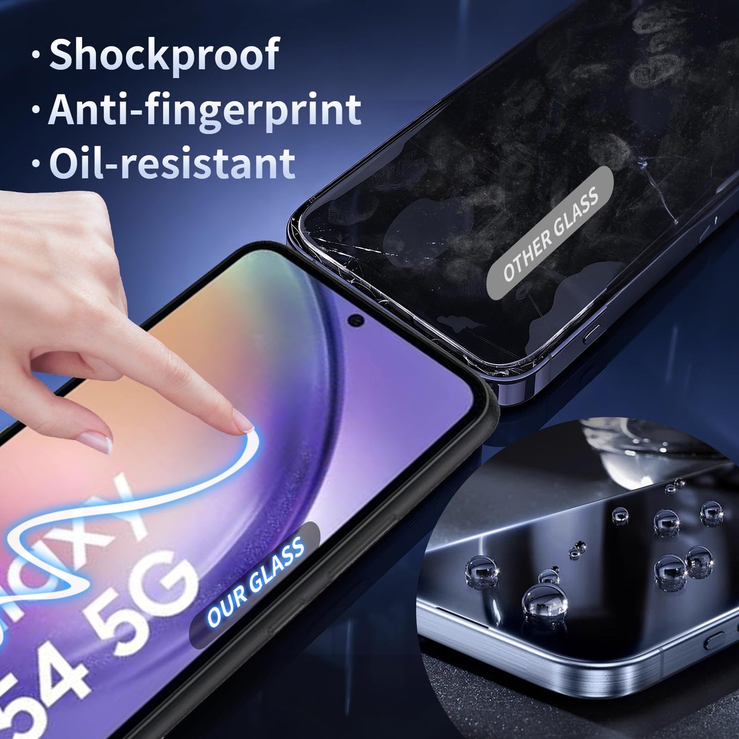 OWMGTS 2 Pack for Samsung Galaxy A54 5G Privacy Screen Protector [9H Hardness] HD [Black] Dark Anti Spy Private Tempered Glass Film for Samsung Galaxy