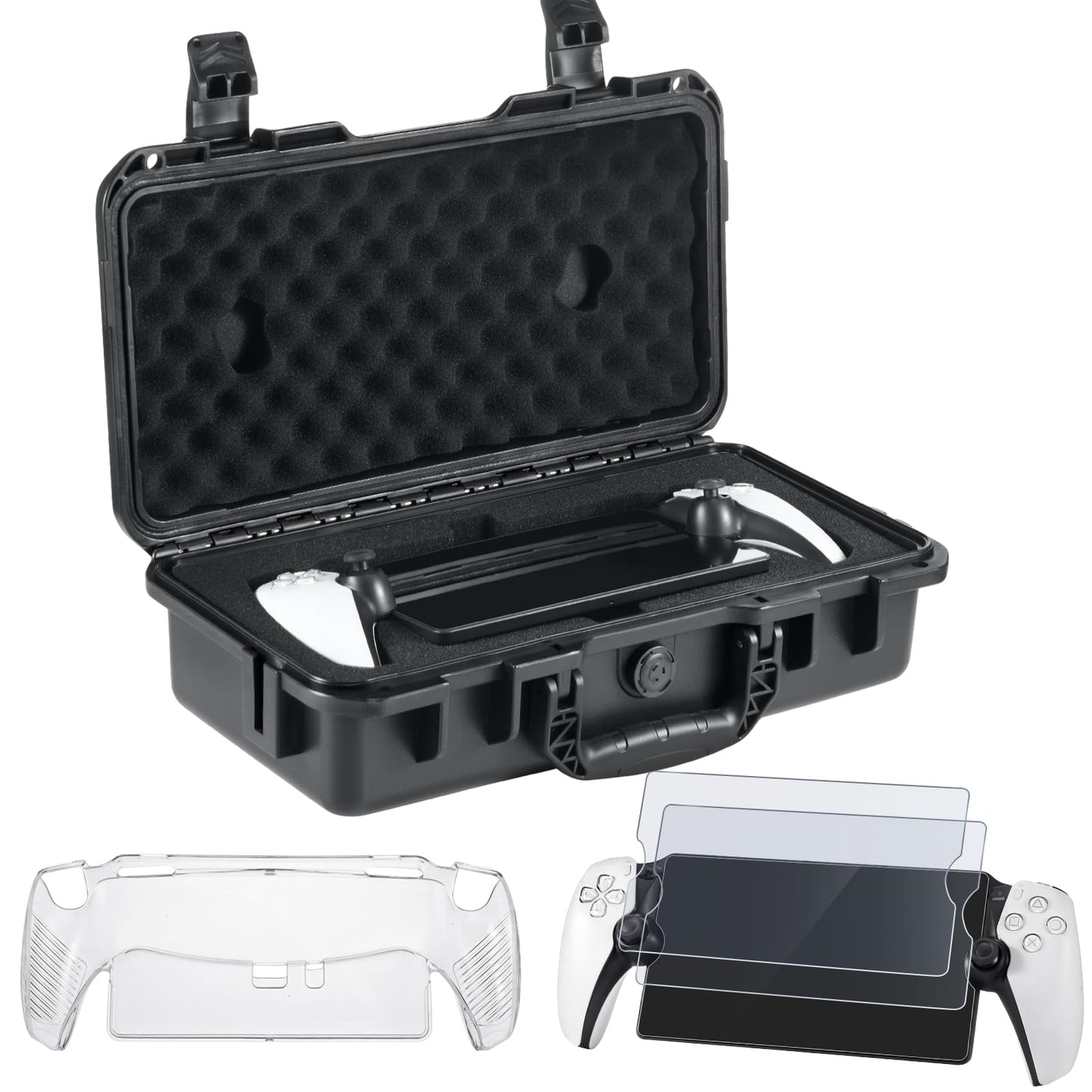 ZENACCE Hard Carrying Case Bundle for PlayStation Portal Remote Player, Accessories Kit Includes Waterproof Travel Bag, Protective Case and Screen