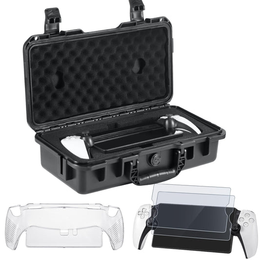 ZENACCE Hard Carrying Case Bundle for PlayStation Portal Remote Player, Accessories Kit Includes Waterproof Travel Bag, Protective Case and Screen
