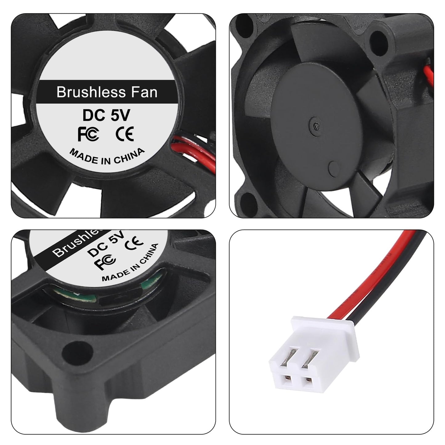 6pcs 3D Printer Fan 5V, 30mm Brushless Cooling Fan DC Mini Quiet Cooling Fan 30x30x10mm 2-pin Fan for 3D Printer DVR and Other Small Appliances Series