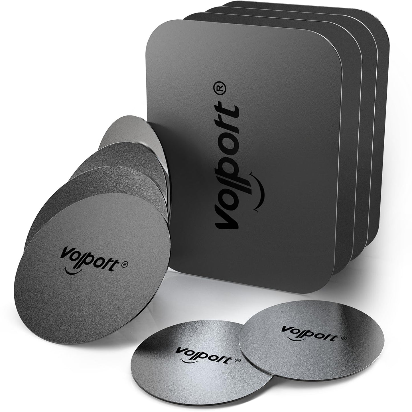 volport Metal Plate for Phone Magnet, 10 Pack MagicPlate with Adhesive Replacement for Magnetic Phone Car Mount Holder & Cradle & Stand
