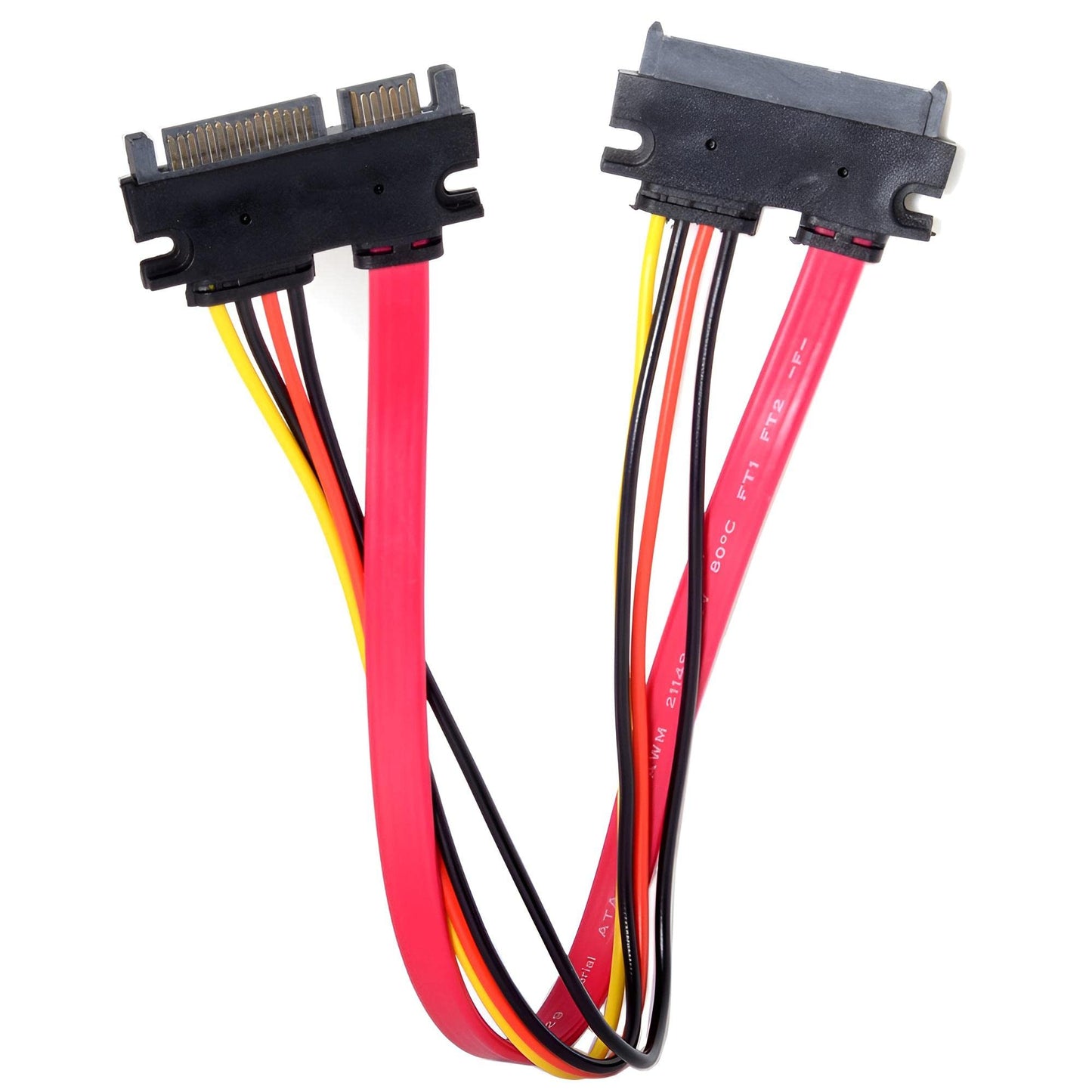 JacobsParts 12" Male to Female 15+7 Pin Serial SATA HDD SSD Data Power Combo Extension Cable