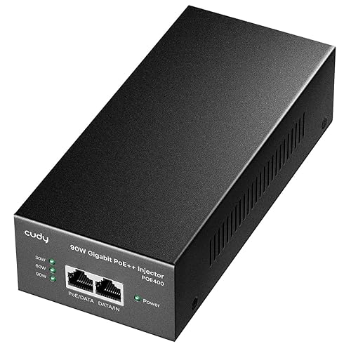 Cudy POE400 90W Gigabit Ultra PoE++ Injector Adapter, IEEE 802.3 bt /802.3at/802.3af Compliant, Up to 90W Ultra Power Supply, 10/100/1000Mbps Shielded