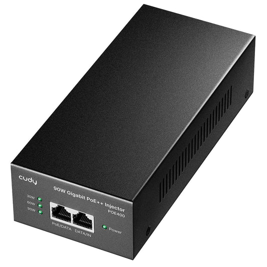 Cudy POE400 90W Gigabit Ultra PoE++ Injector Adapter, IEEE 802.3 bt /802.3at/802.3af Compliant, Up to 90W Ultra Power Supply, 10/100/1000Mbps Shielded