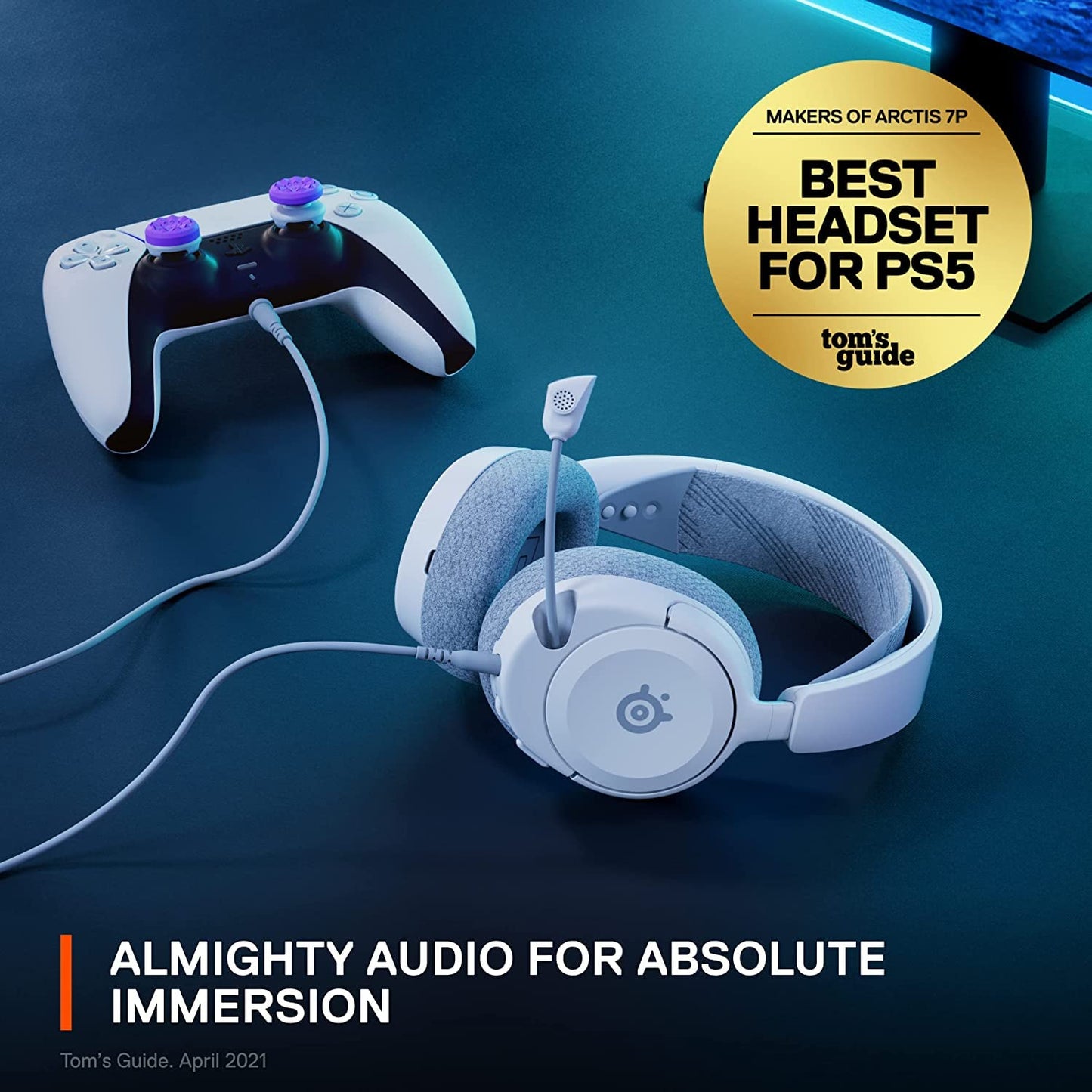 SteelSeries Arctis Nova 1P PS5 Headphones - Gaming Headset - 360° Space Sound - Memory Foam Ear Pads - Noise Cancelling Microphone - Also for PC, PS4