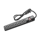 STEREN 6-Outlet Power Strip with 3ft Cord, Right Angle, 90 Degree, Black