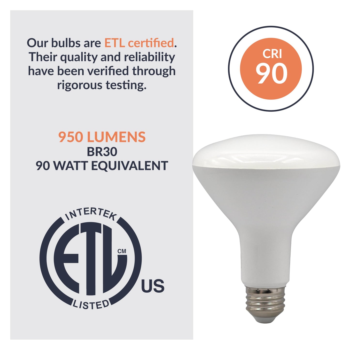 Newhouse Lighting 90 Watt Equivalent 5000K 950-Lumen BR30, E26 base, Dimmable LED Light Bulb E26BR30-90WD, Indoor and Outdoor Flood Light for Recessed