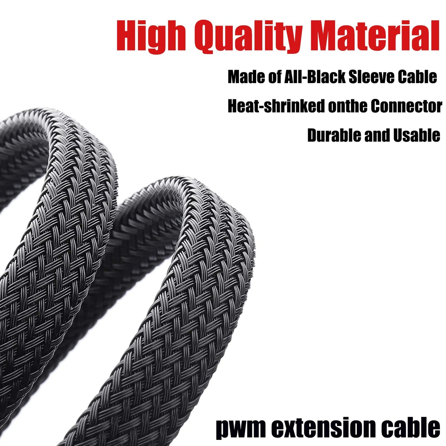 skineat 12" pwm Fan Extension Cable?4 pin Fan Extension Cable?Cable Extension pc?PC Fan Extension Cable, PWM Fan Extension Cable, PWM Extension Cable