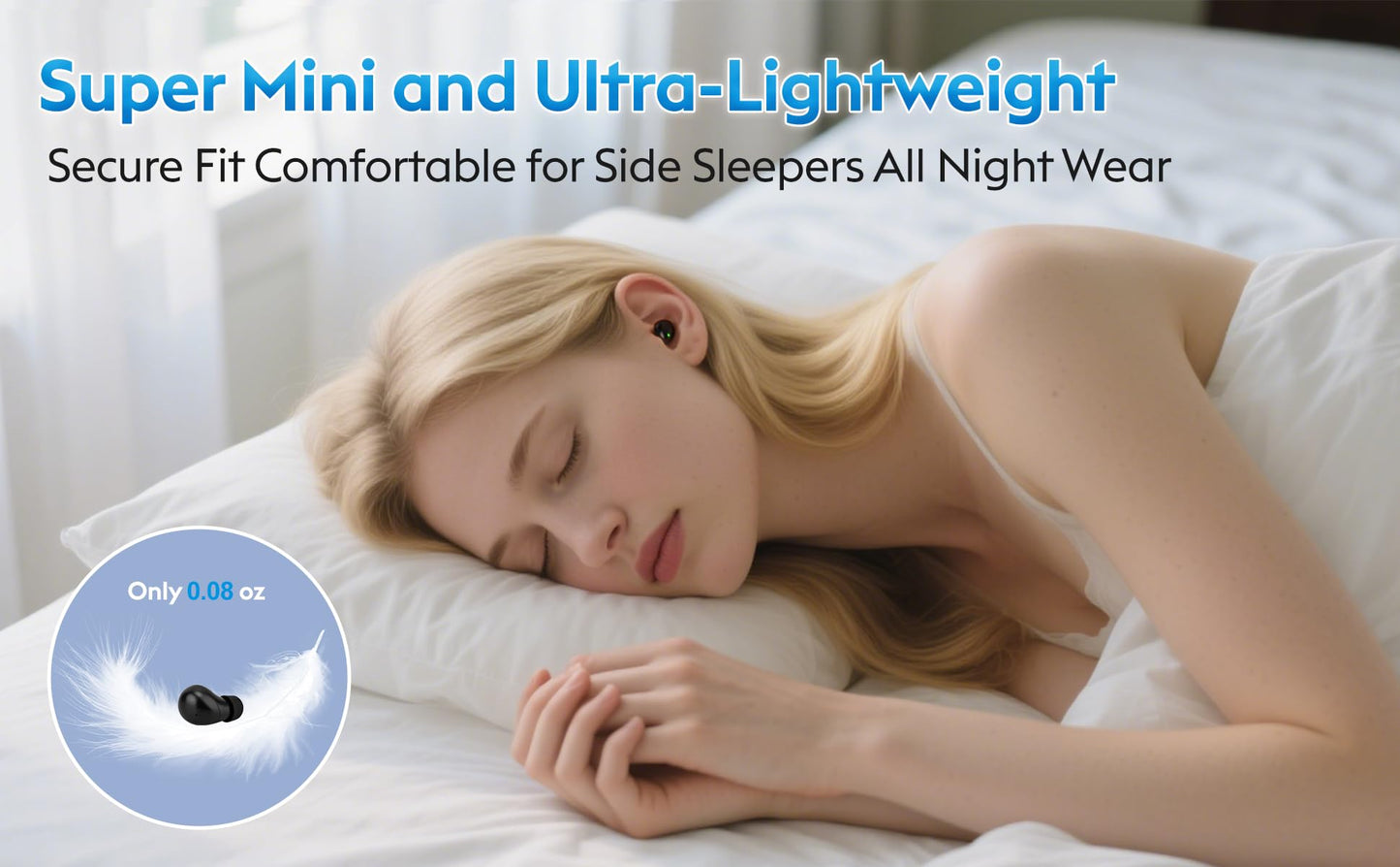 Invisible Mini Sleep Earbuds Wireless Bluetooth, Ultra-Light Comfort Fit Sleep Headphones for Side Sleepers, Unique Tumbler Portable Charging Case…