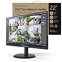 Amcrest 24/7 Security Camera Monitor Screen, 22 inch, Thin Micro Bezel, Built in Speakers, Compatible CCTV NVR/DVR Surveillance Monitor, 1080p FHD