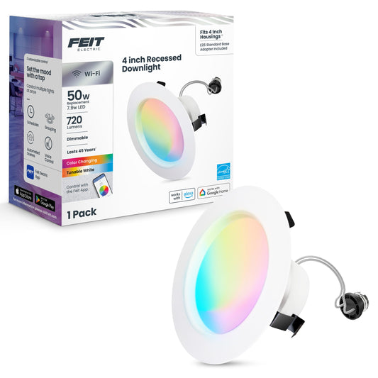 Feit Electric 4in Smart Retrofit Recessed Light, 50W Eq, 720 Lumens