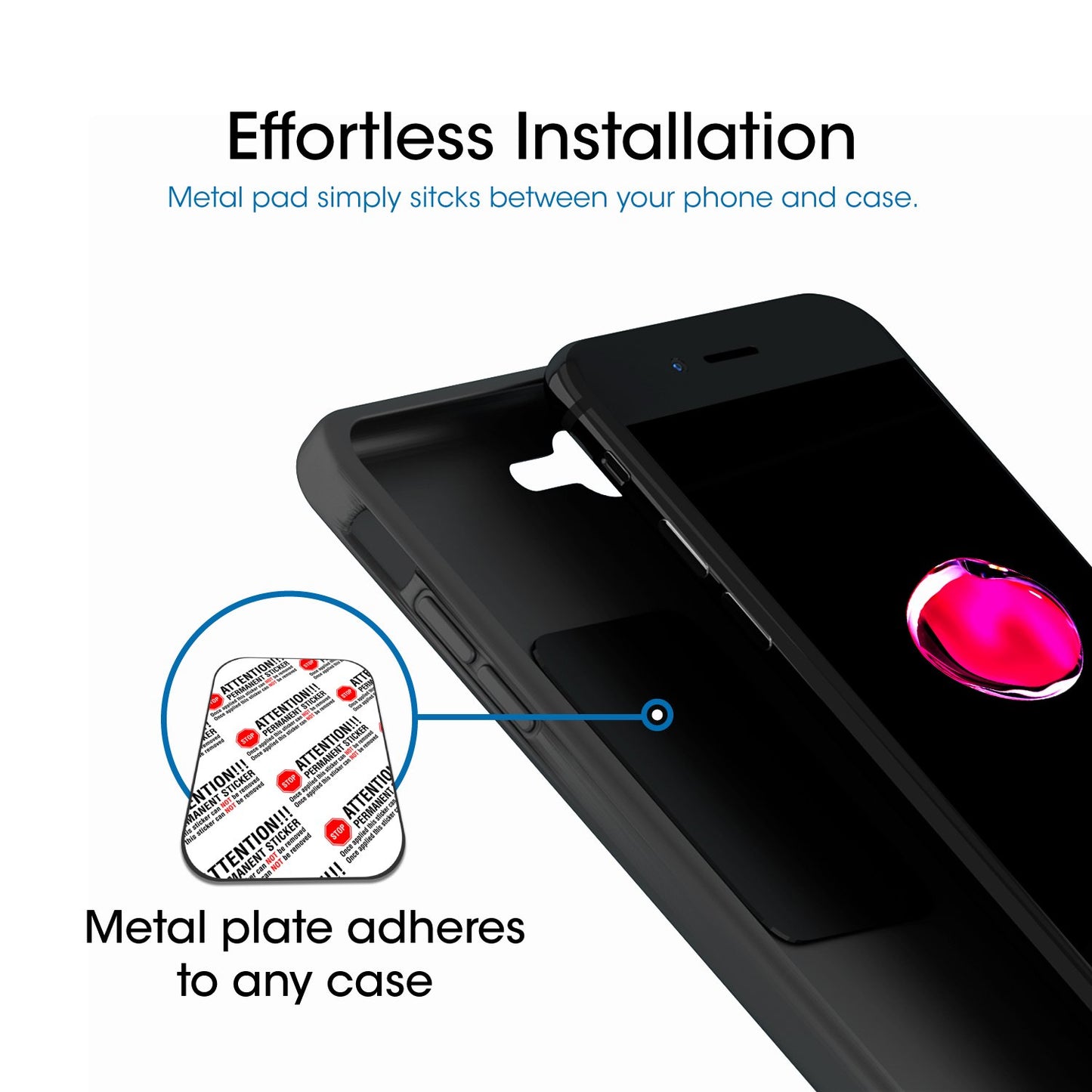 TechMatte Magnetic Car Phone Mount (2-Pack) - Universal Air Vent Magnetic Phone Mount Holder (2-Pack, Black)