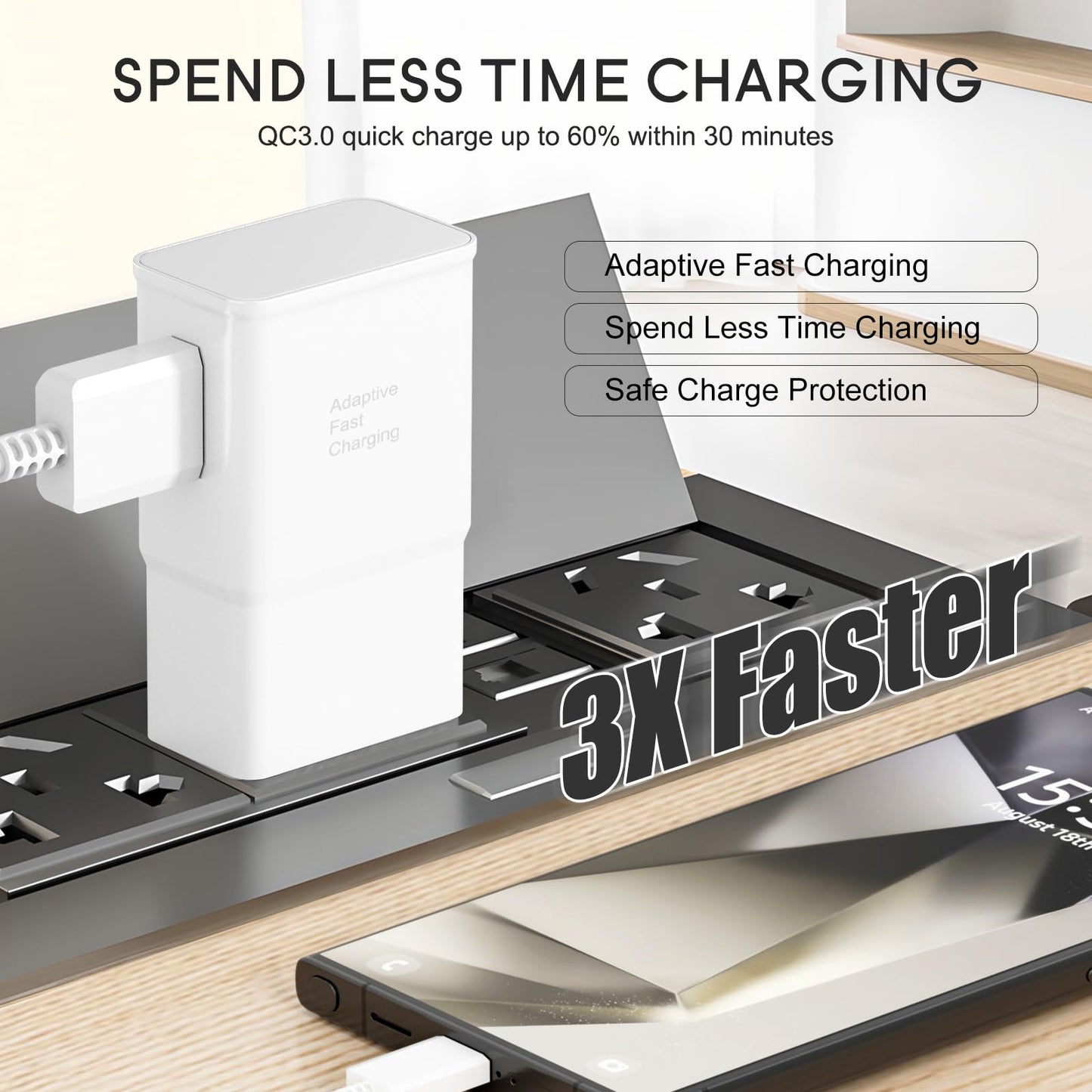 Samsung Adaptive Fast Charging Adapter Quick Charge Charging Block Wall Charger Plug for Samsung Galaxy