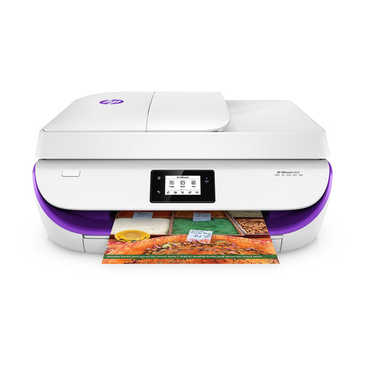 HP OfficeJet 4650 Wireless All-in-One Photo Printer with Mobile Printing, Instant Ink Ready - Purple Trim (F9D37A)