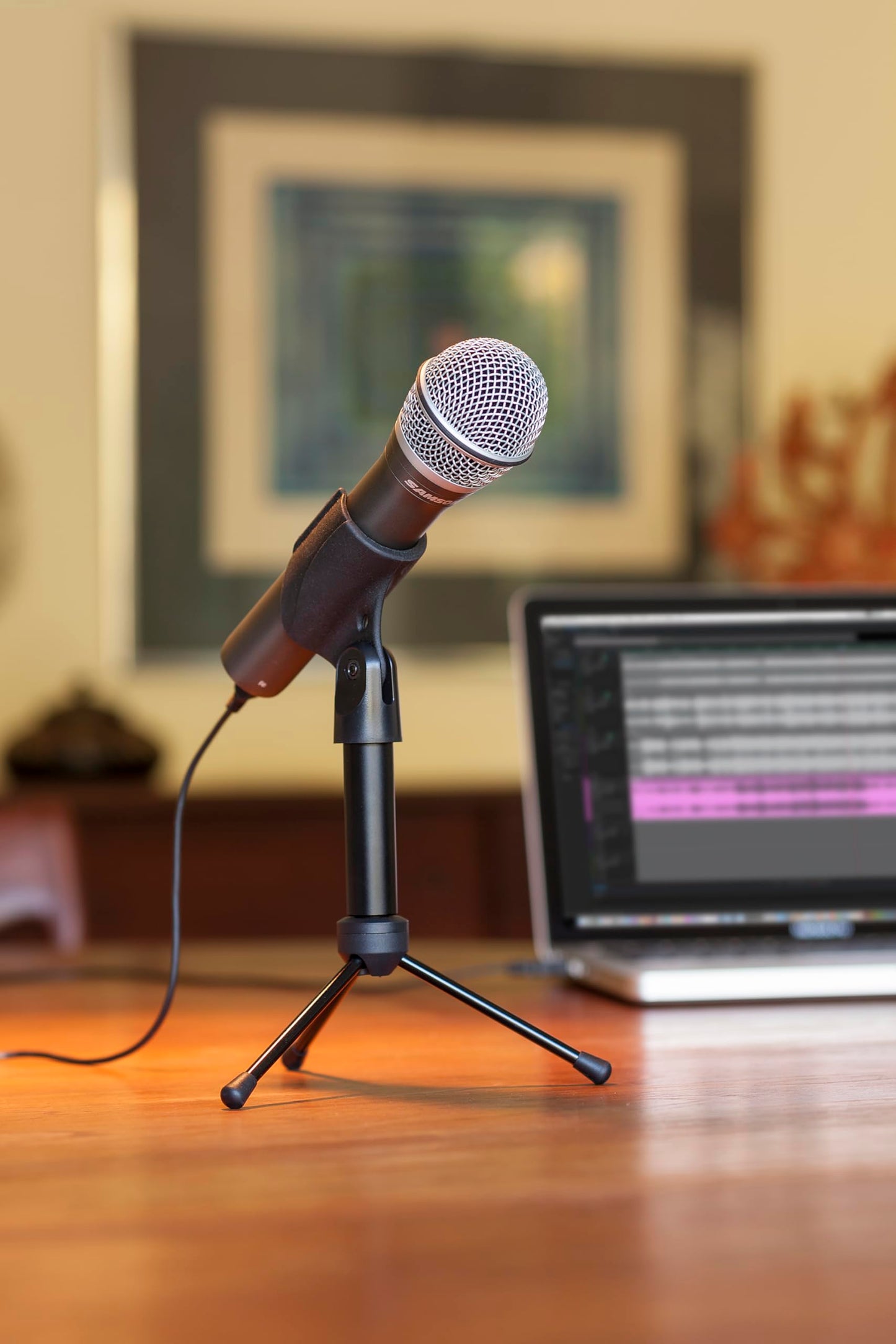 SAMSON Technologies Q2U USB/XLR Dynamic Microphone Recording and Podcasting Pack (Includes Mic Clip, Desktop Stand, Windscreen and Cables), Silver