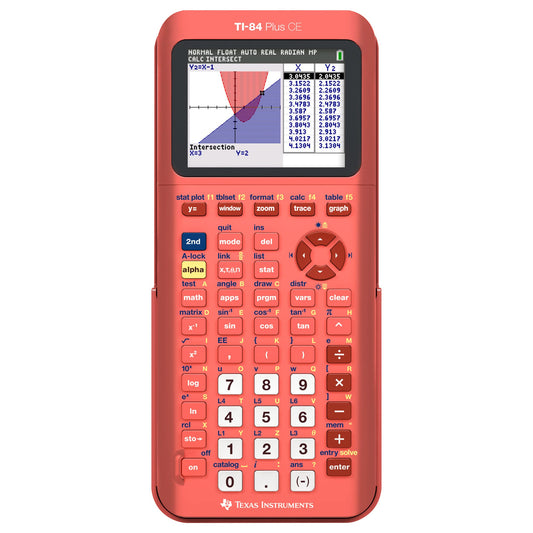 Texas Instruments TI-84 Plus CE Color Graphing Calculator, Coral (Metallic)