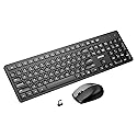 Wireless Keyboard Mouse Combo, BreSii Wireless Keyboard and Mouse Computer Keyboards Mouse Full-size Silent Slim 2.4GHz USB For kids E-Learning PC