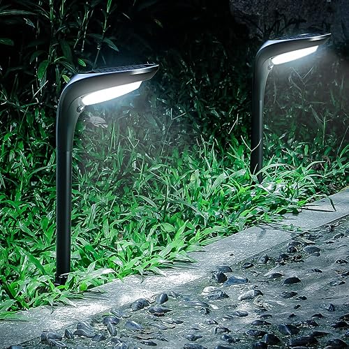 OSORD Solar Pathway Lights Outdoor 4 Pack - 150 LM High Bright Solar Lights Outdoor Waterproof IP65, Warm/Cool 2 Color Modes, Landscape Path Light