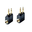 Posdou Dual 3.5mm Male to 3.5mm Female Airplane Headphone Adapter Gold Plated (2 Pack)
