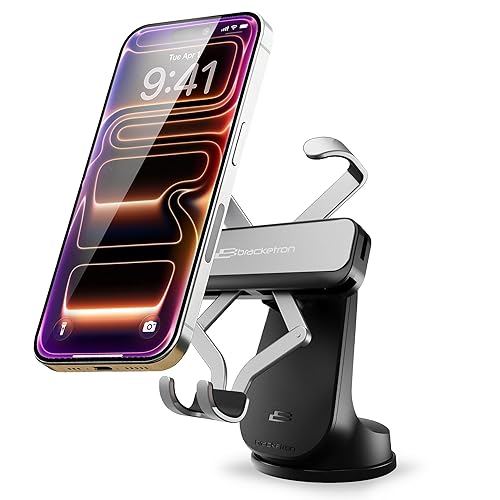 Bracketron AutoGrip Dash & Window Mount- Phone Mount for Car with One-Handed Operation, Universal Cell Phone Holder Car for Dashboard, and Window Fits