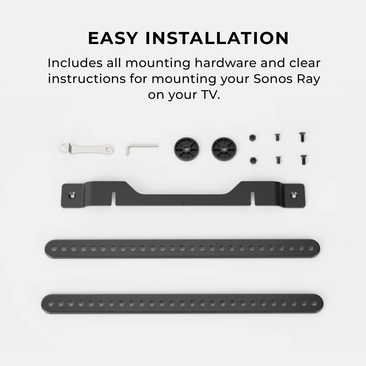 HumanCentric Mount Compatible with Sonos Ray TV Mount, Mounting Bracket Floating Style, Place Under TV, Hidden Design, Hardware Included, Black