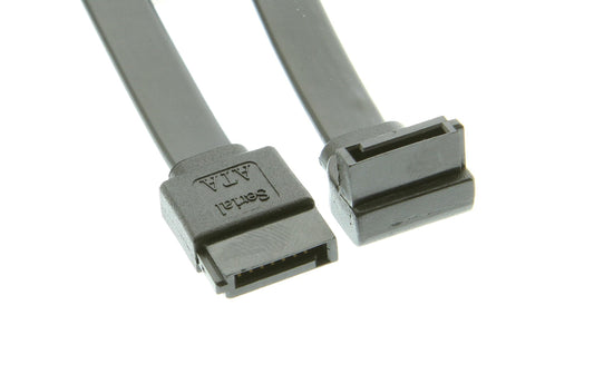 SataGear 14in Black SATA III Device Cable Right to Straight, Compatible with SATA Devices