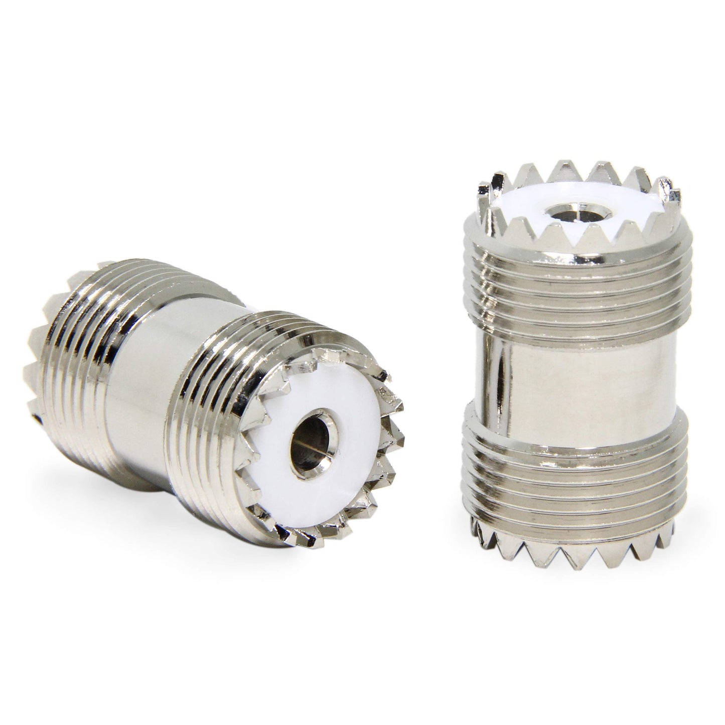 RFAdapter PL259 Barrel Connector, 5 Pack UHF Female to Female Coax Coaxial Adapter Coupler for CB Ham Radio Antenna, SWR Meter Cable Extention