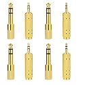 hrsyyl 8pcs Audio Jack Adapter 6.35mm to 3.5mm Auxiliary Audio Adapter Sets 4pcs 6.35mm Male to 3.5mm Female Audio Adapter and 4pcs 1/4 Female to 1/8